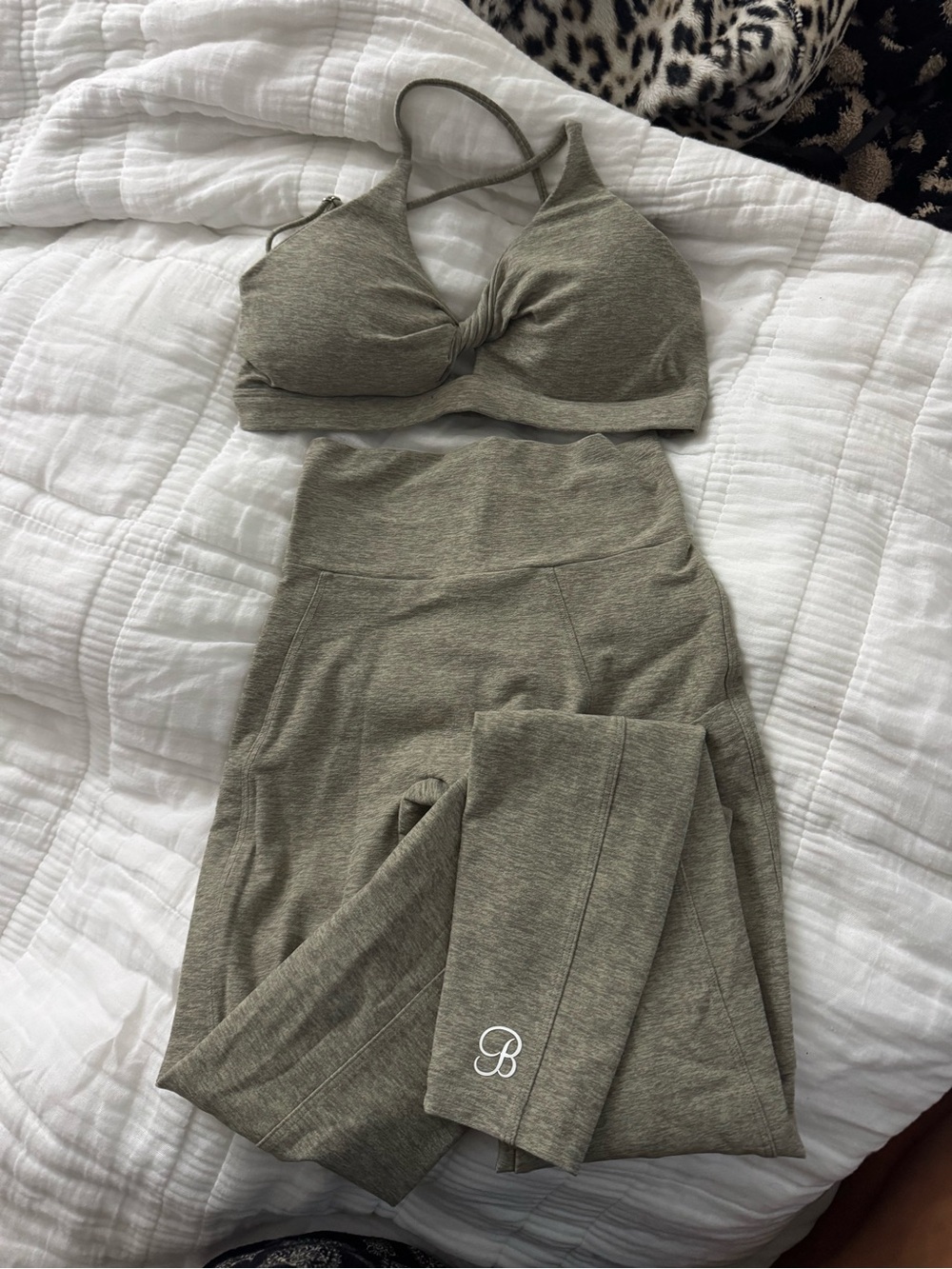 Bombshell Sportswear Olive Green Seamless Bralette & High-Rise Leggings Set